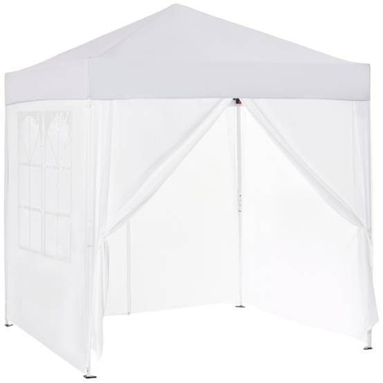 Tonnelle pliante acier tissu Oxford pour extérieur abri anti-UV 2x2m blanc - ComfortXL Outdoor Living - Image 1