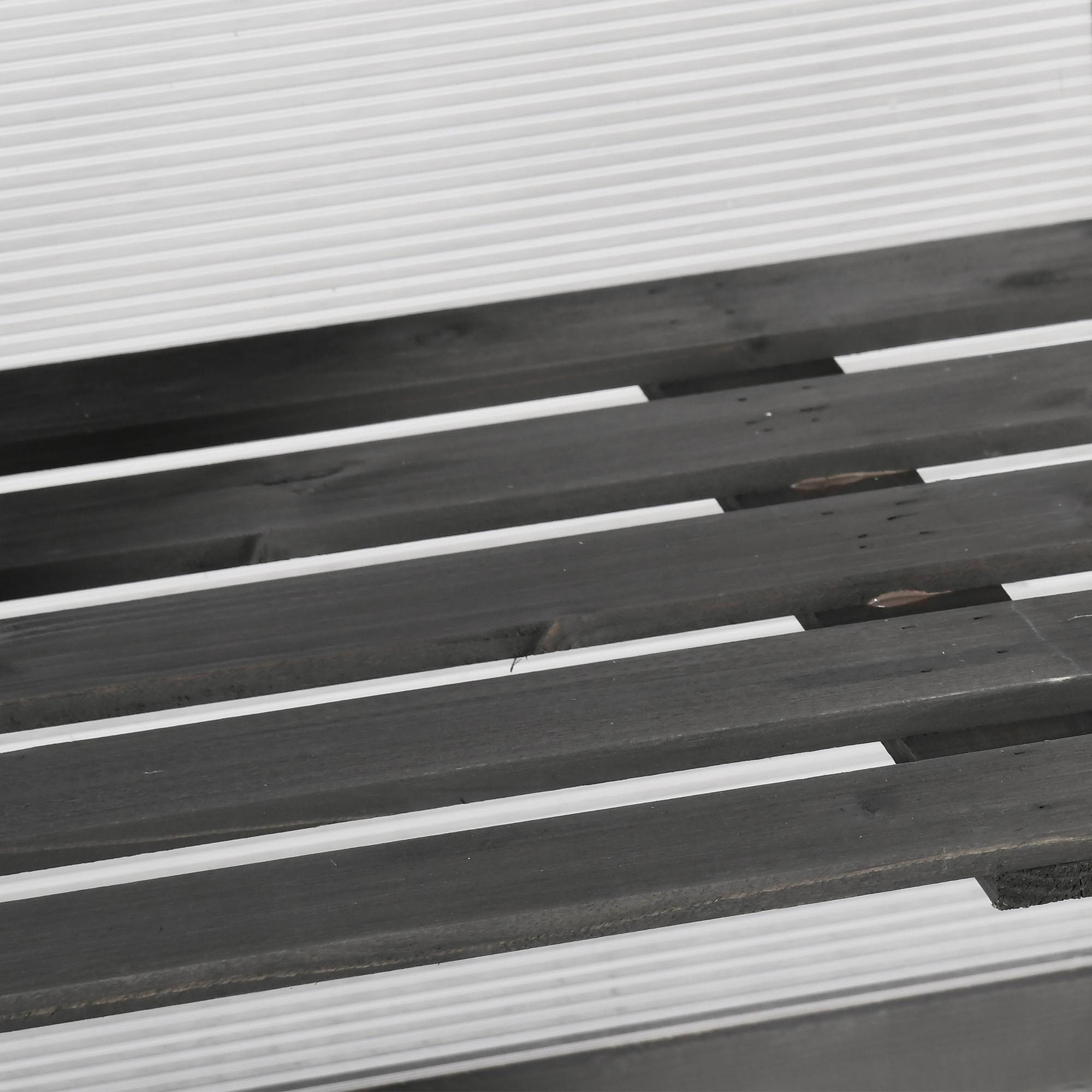 ComfortXL - Serre de jardin Bois et Polycarbonate Extérieur et Balcon Toit ouvrant 58x44x78cm Gris - ComfortXL Outdoor Living - Image 8
