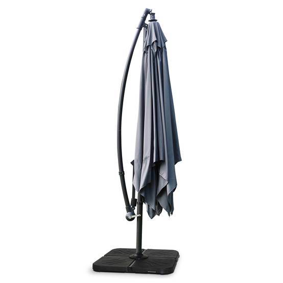 Oviala - Parasol déporté 3x3m acier gris anthracite Genova - Oviala - Image 4