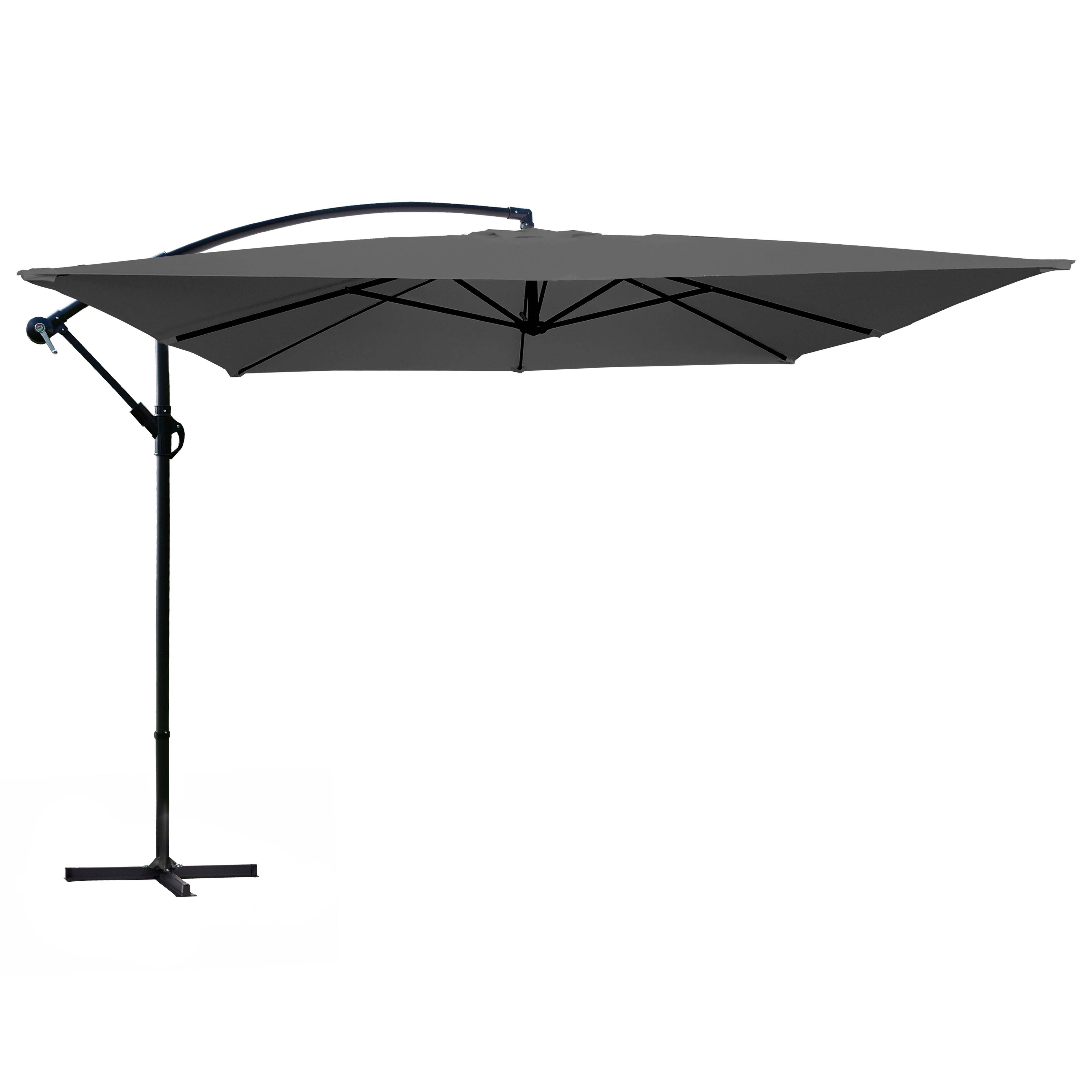 Oviala - Parasol déporté 3x3m acier gris anthracite Genova - Oviala - Imagen 1