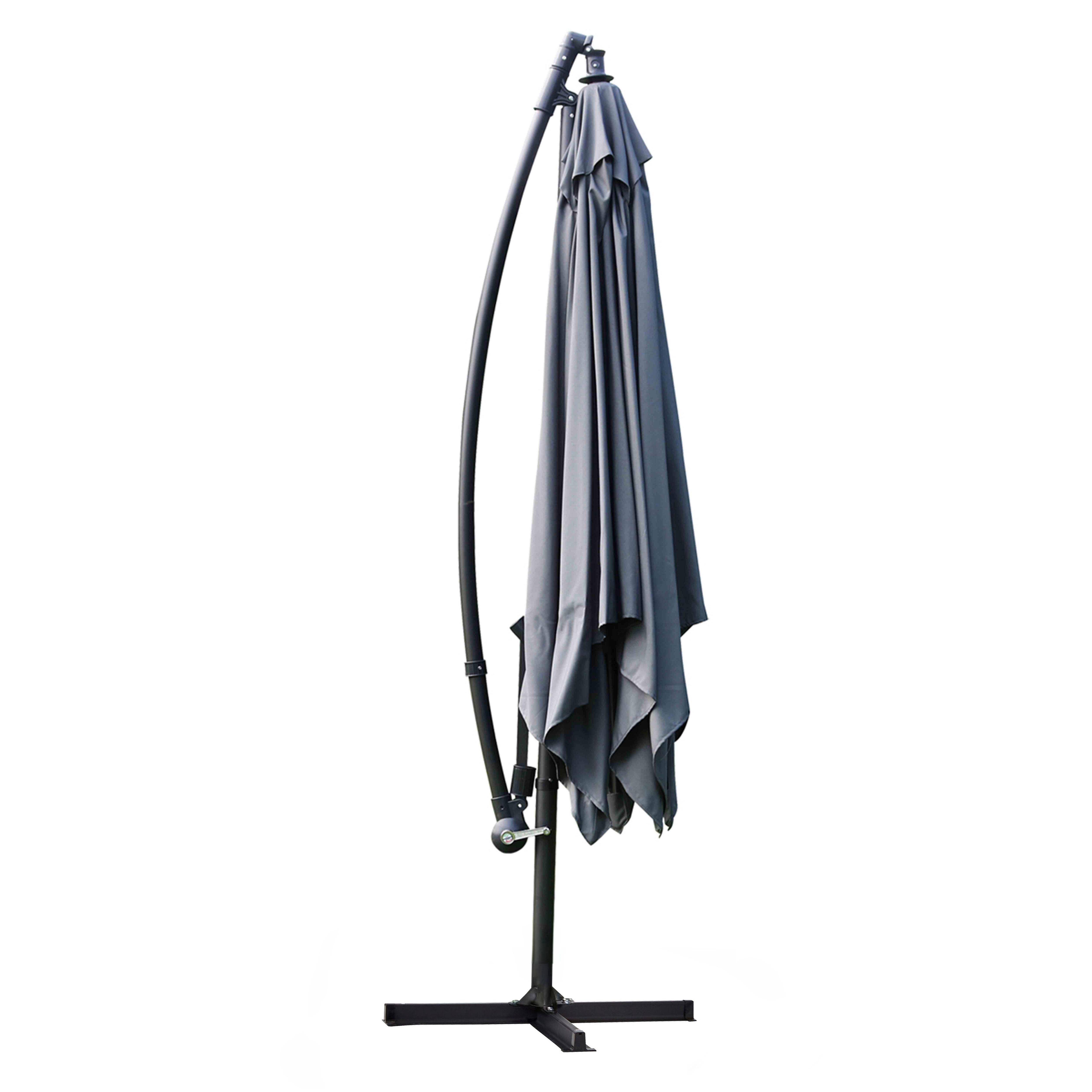Oviala - Parasol déporté 3x3m acier gris anthracite Genova - Oviala - Imagen 4