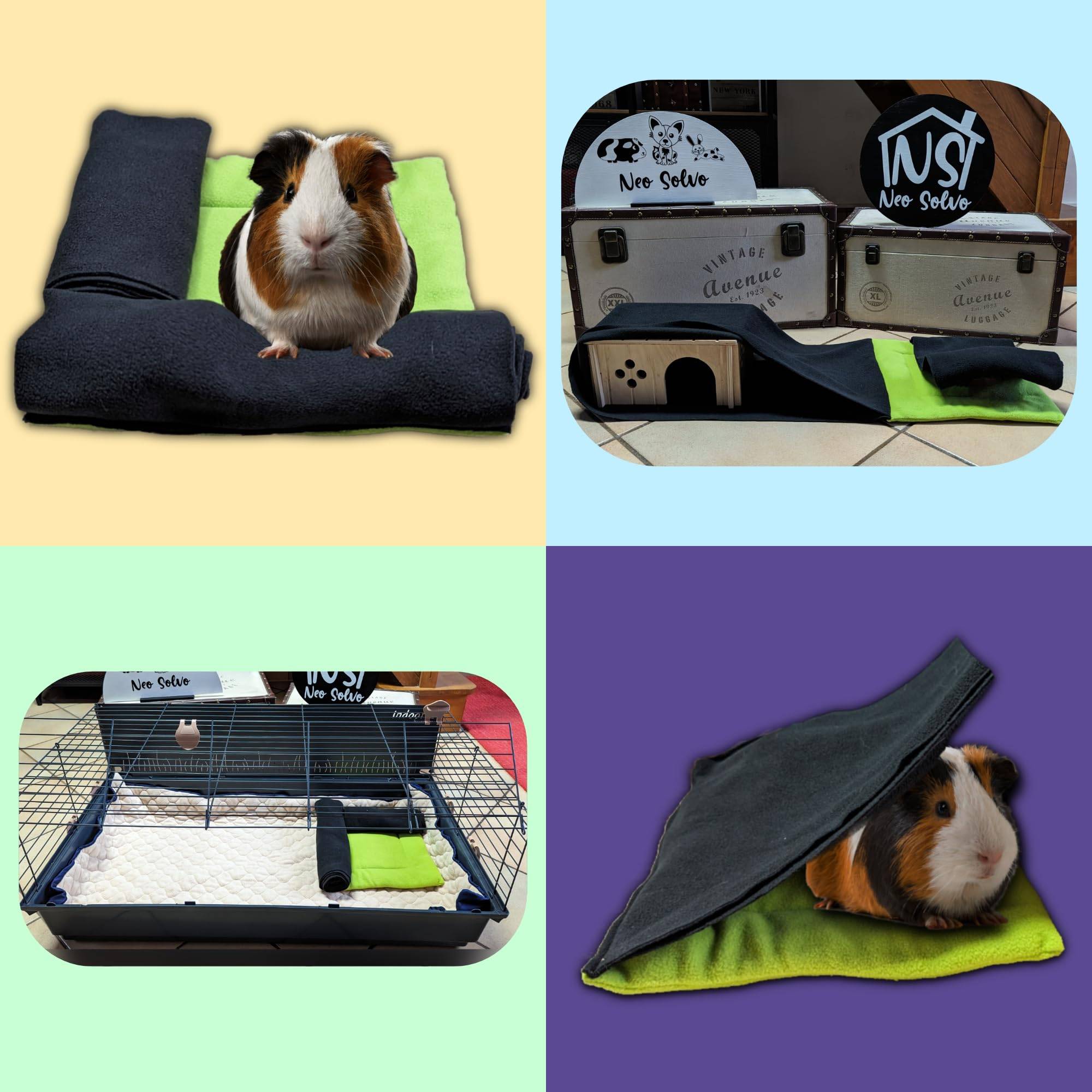 Coussin Polaire avec 2 Boudins Tunnels pour Cochon d'Inde et Lapin - Neo Solvo - Image 3