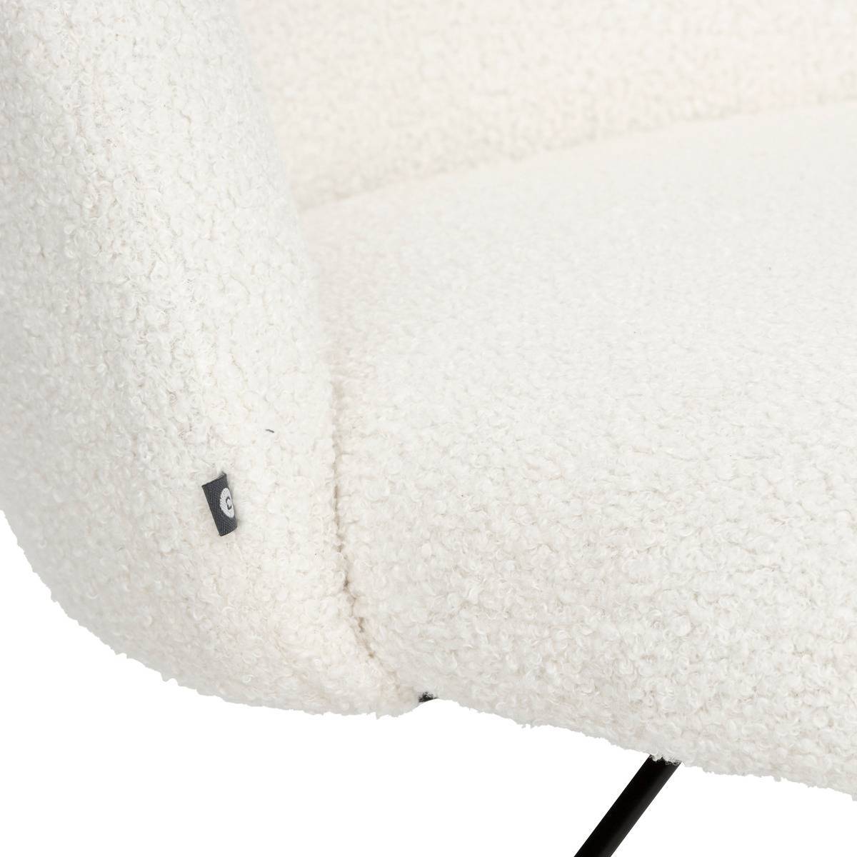 Atmosphera - Chaise de bureau "Geos" bouclette blanc - Atmosphera Créateur d'intérieur - Image 2