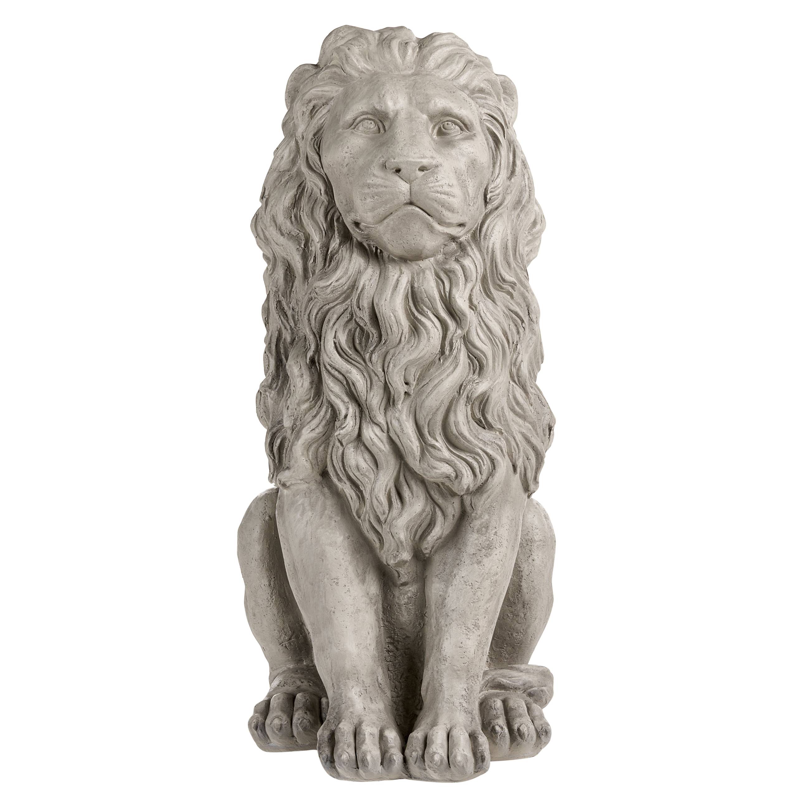 Beliani - Statue de jardin Oxyde de magnésium Gris clair LEONE - 34x40x70- Beliani - Image 4