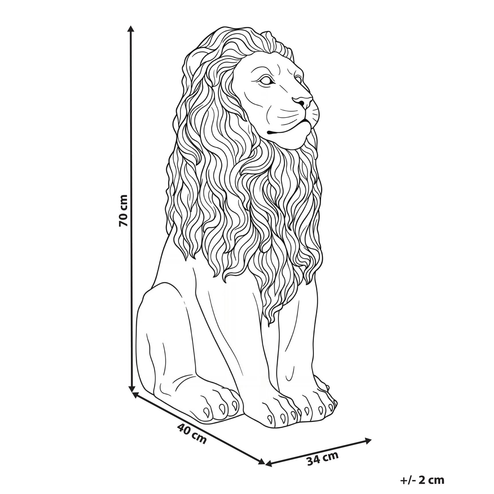Beliani - Statue de jardin Oxyde de magnésium Gris clair LEONE - 34x40x70- Beliani - Image 3