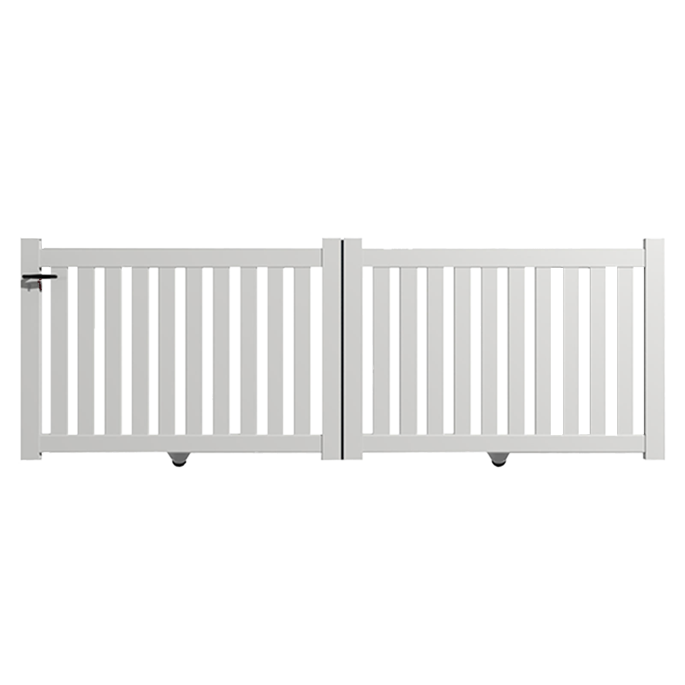 Portail Packit - Portail alu coulissant ajouré en kit dim. L.3500 (entre piliers) X H.1200 mm  Blanc (RAL 9010)