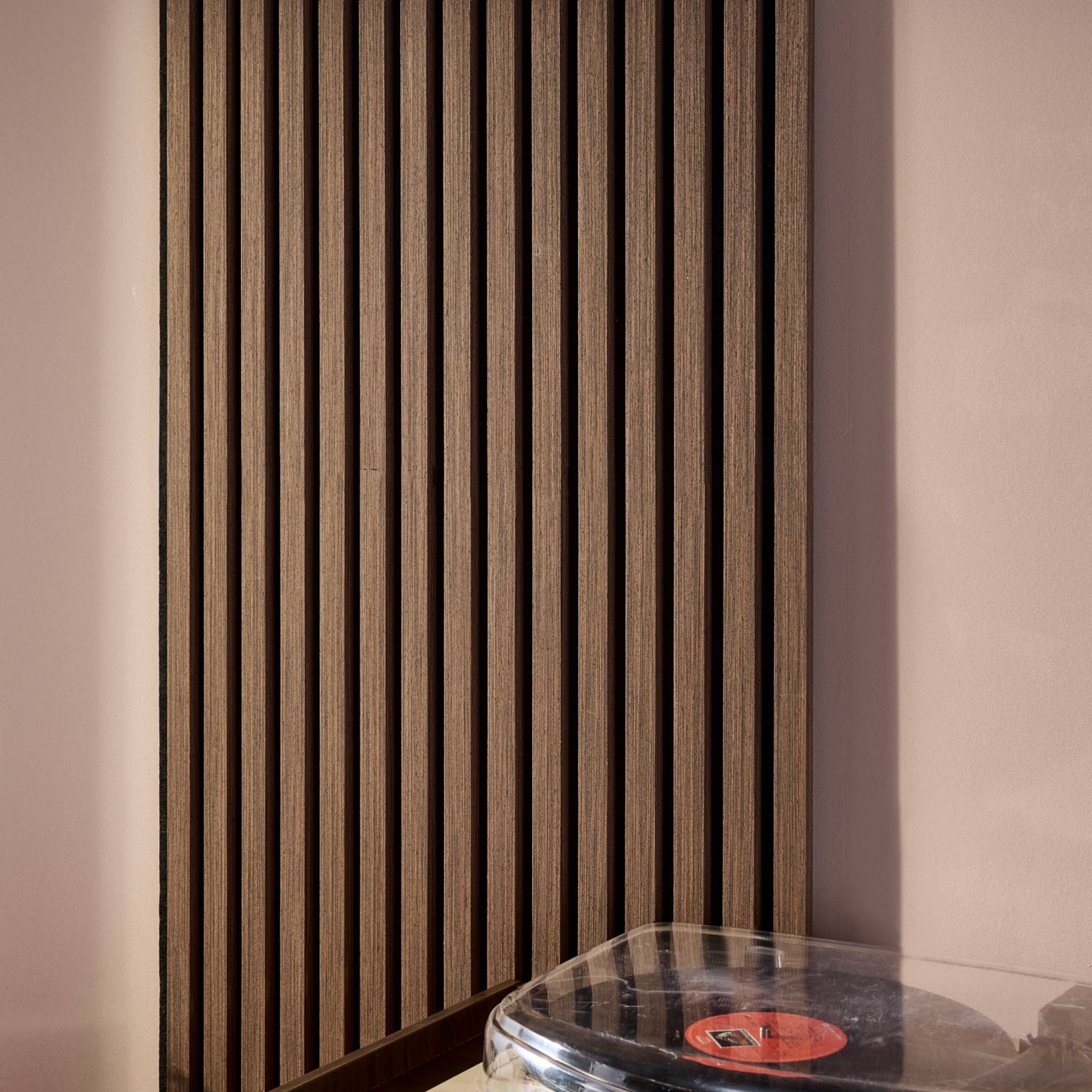 Set de 2 panneaux muraux acoustiques décoratifs en feutrine et MDF noyer 60x120cm - Kyoto | sweeek - Image 3