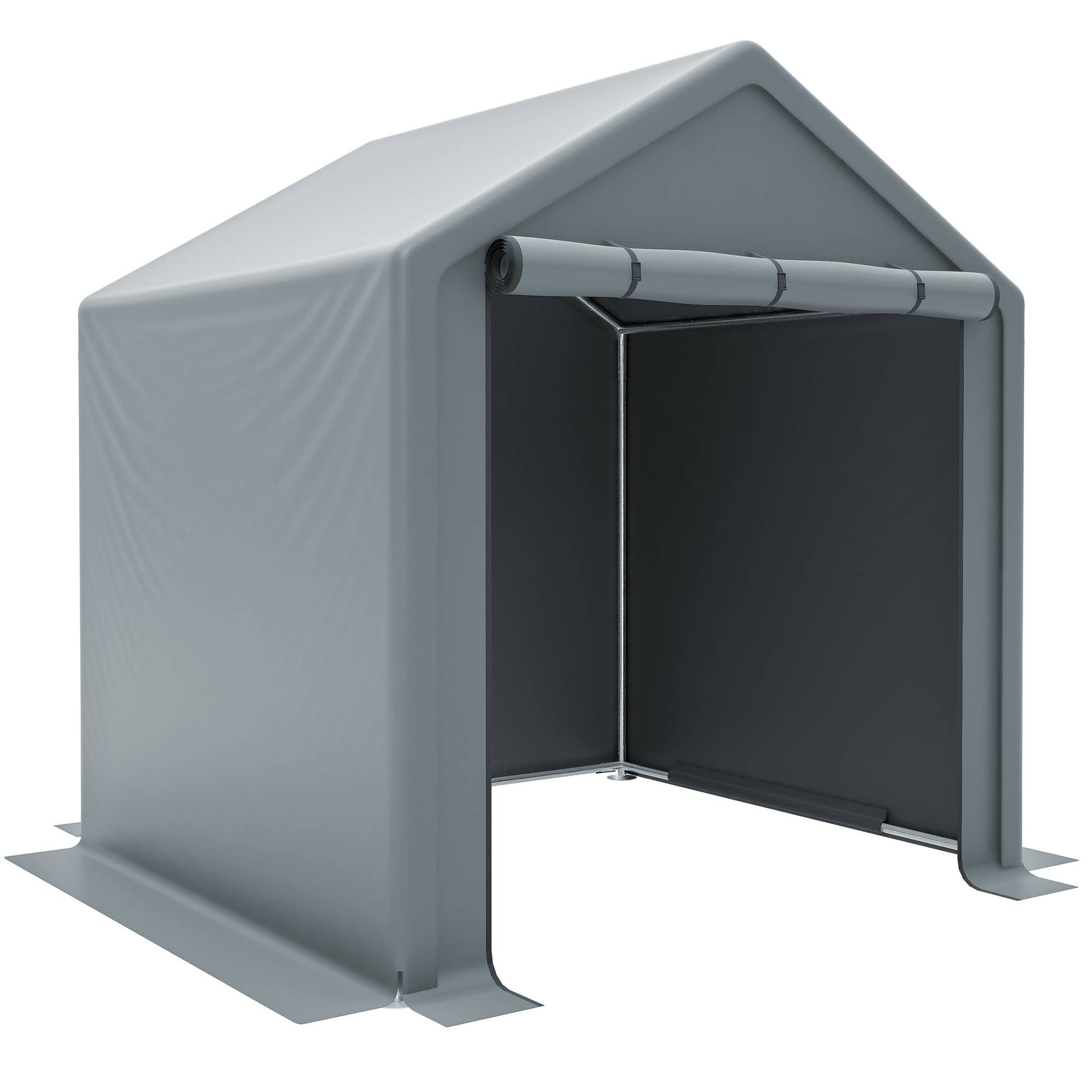 Abri de jardin 190x170x200cm gris foncé, garage vélo et espace de rangement extérieur - Image 10