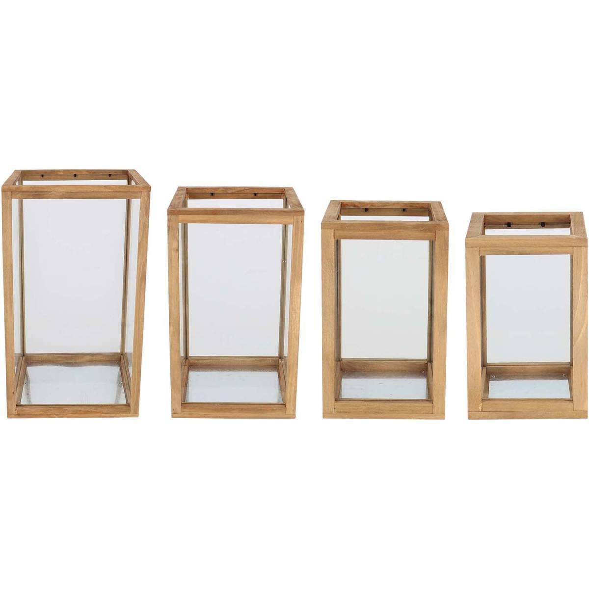 Esschert Design - Lanternes en bois et verre (Lot de 4) - Imagen 1
