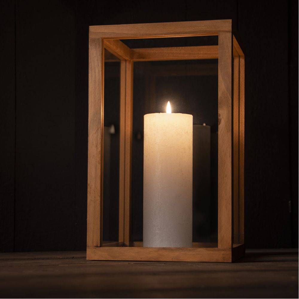 Esschert Design - Lanternes en bois et verre (Lot de 4) - Imagen 2