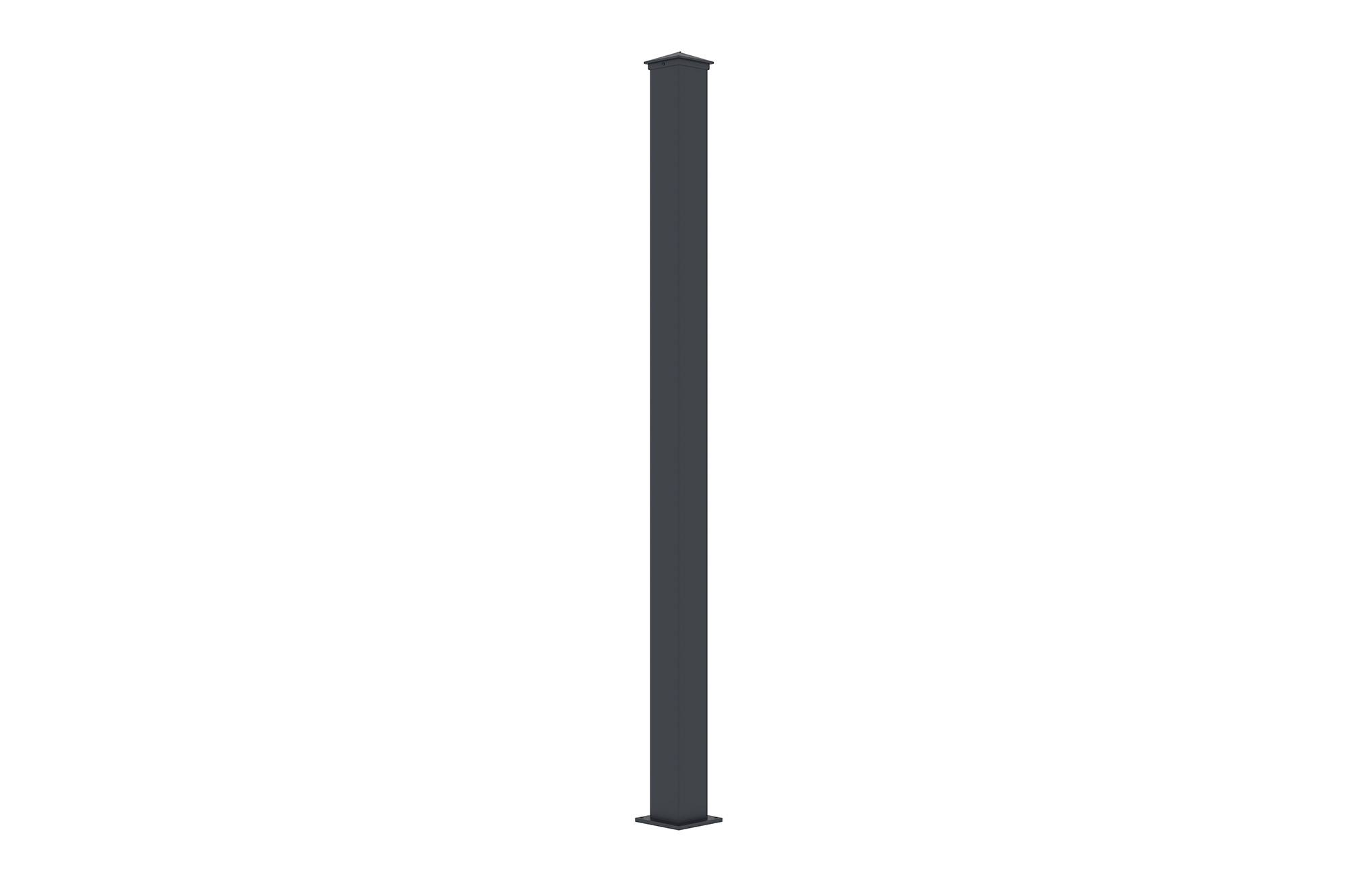 Casanoov Portillon bois composite 1m ATHOS H.160cm teck avec cadre aluminium + 2 poteaux EIFEL aluminium 10x10cm 140 x 350 cm Anthracite - Image 4