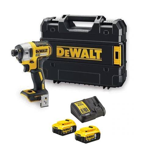 Dewalt - Visseuse à chocs 18V XR Brushless + 2 batteries 5Ah + chargeur + coffret T-STAK - DEWALT - DCF887P2-QW - Imagen 1