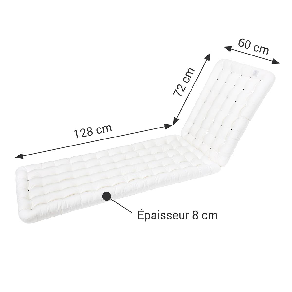 Coussin de Transat | 200x60 cm | Blanc - HAVE A SEAT Living - Image 3