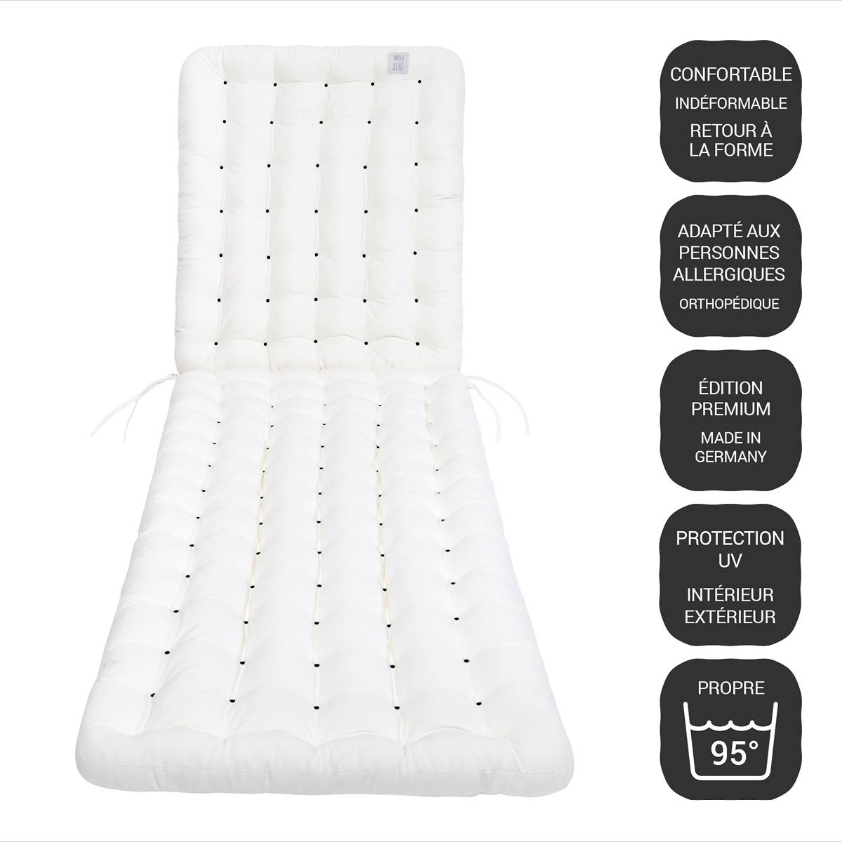 Coussin de Transat | 200x60 cm | Blanc - HAVE A SEAT Living - Image 2