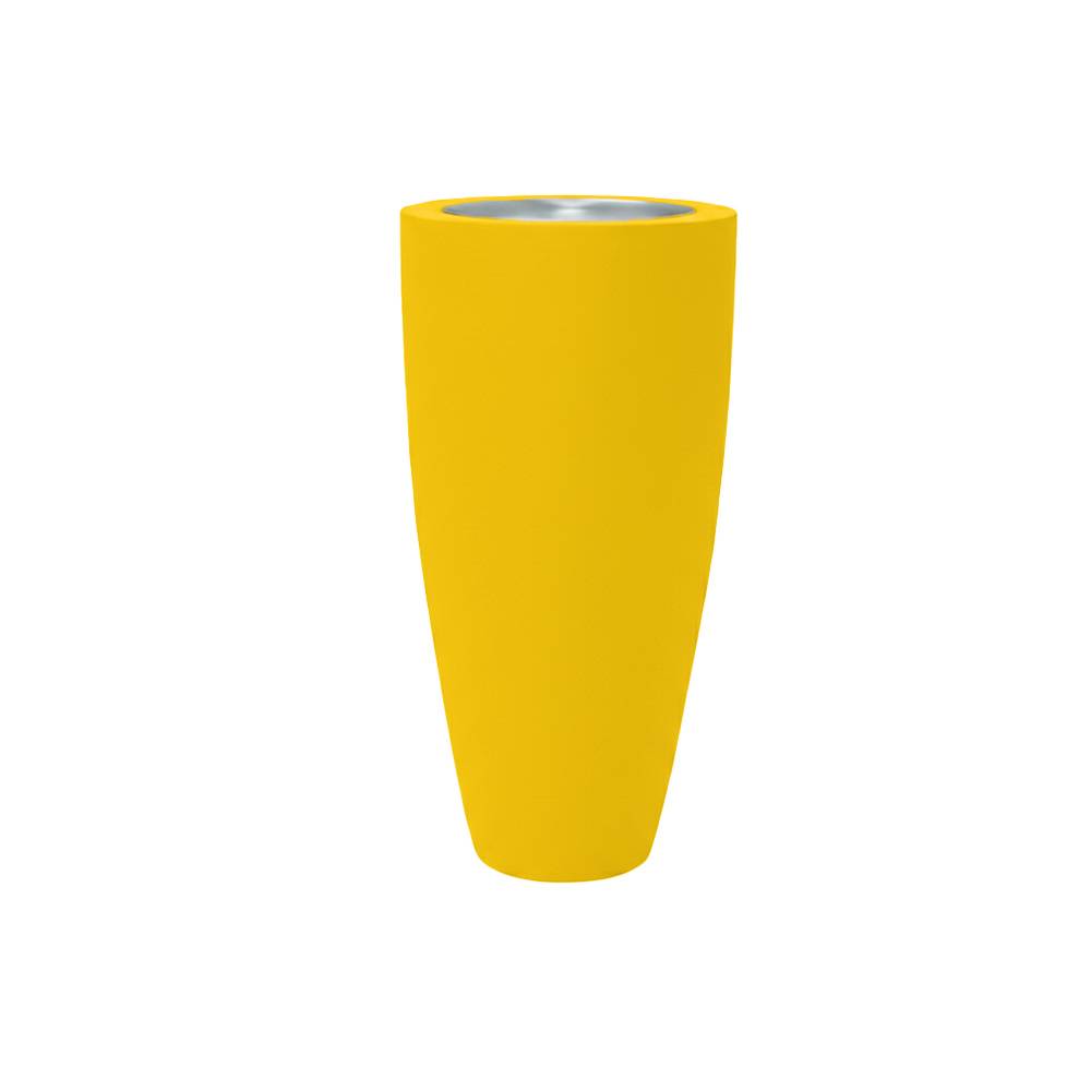 Pot conique 3-en-1 table inox : jardinière, mange-debout et bac à glaçons - plast'up rotomoulage - Image 1