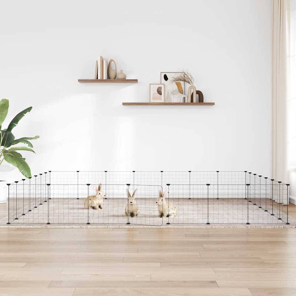 Vidaxl - Cage animaux de compagnie à 28 panneaux et porte Noir 245x245x35 cm vidaXL 3114020 - Imagen 1