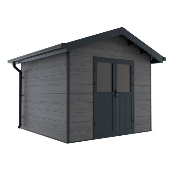 Direct Abris - Abri de Jardin Composite ISORA - 9m2 Gris - Cabane Atelier / Abri Velo - Image 3