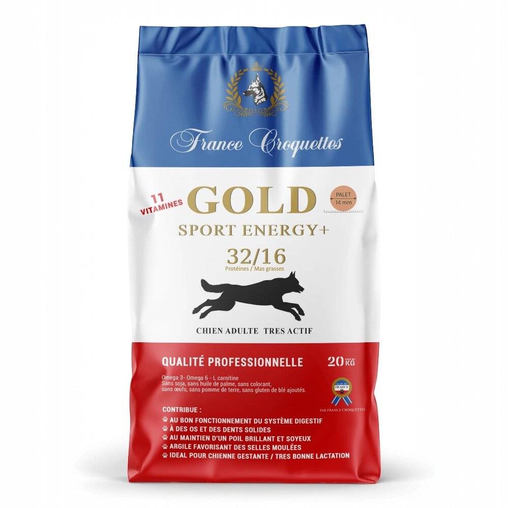 France Croquettes - france croquettes pour chien adulte gold sport energy+ 32/16 – 1,5kg – très actif / sportifs / massif