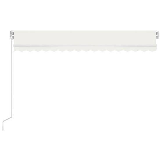 Store banne rétractable manuel aluminium pour terrasse avec LED 450x350 cm Crème - ComfortXL Outdoor Living - Image 4
