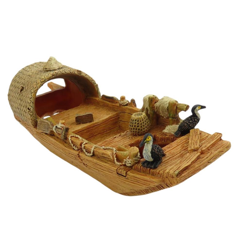 animallparadise - Bateau Pagode model 3 L, 27 x 9 x 10 cm, décoration aquarium - Imagen 1
