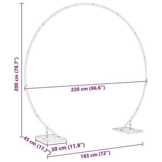Arche de mariage en acier pour cérémonie jardin design moderne arrondi Doré 220cm - ComfortXL Outdoor Living - Image 9