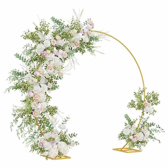 Arche de mariage en acier pour cérémonie jardin design moderne arrondi Doré 220cm - ComfortXL Outdoor Living - Image 3