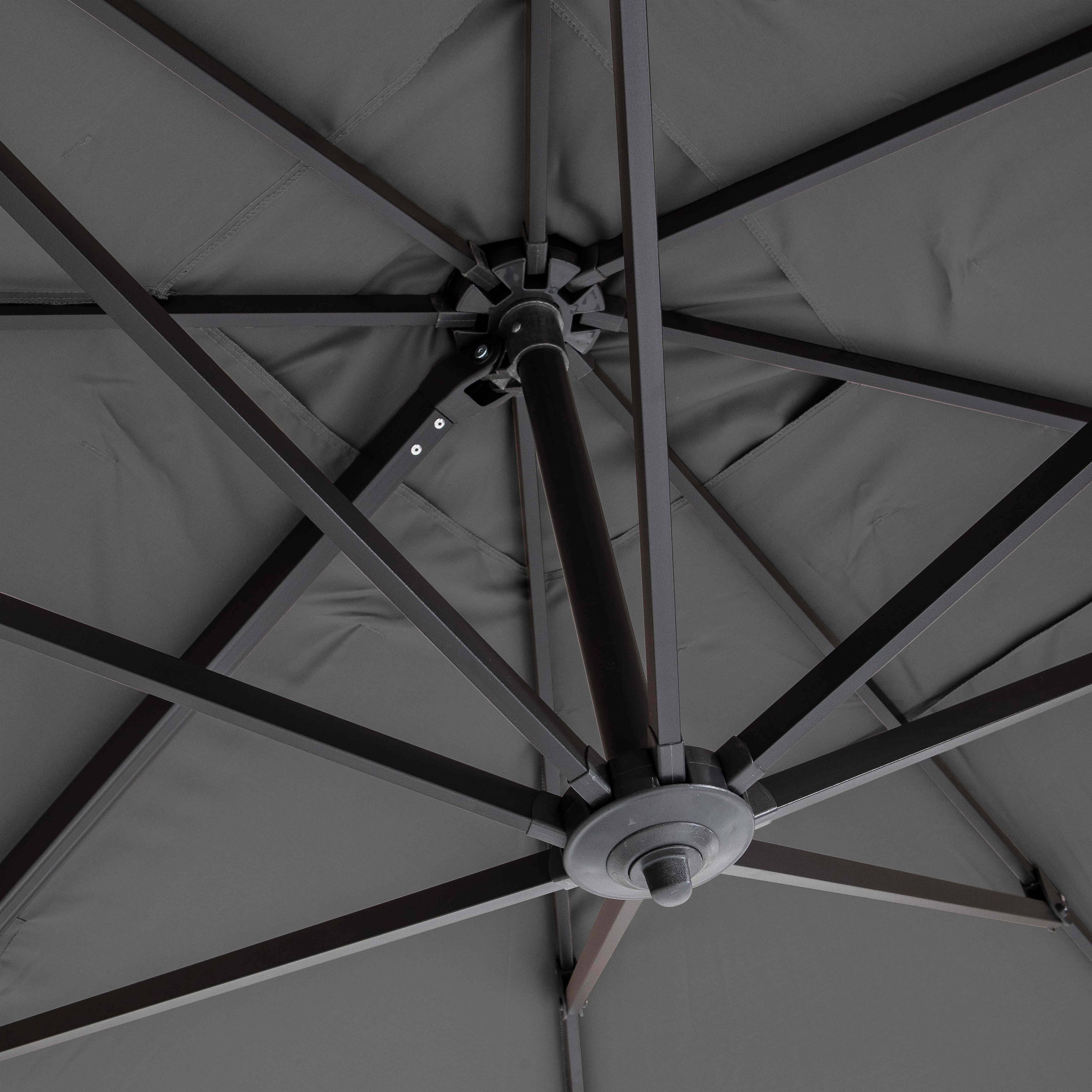 Oviala - Parasol Déporté 3x4m Inclinable Rotatif + 4 Dalles Lestées anthracite  Caserta - Oviala - Imagen 6