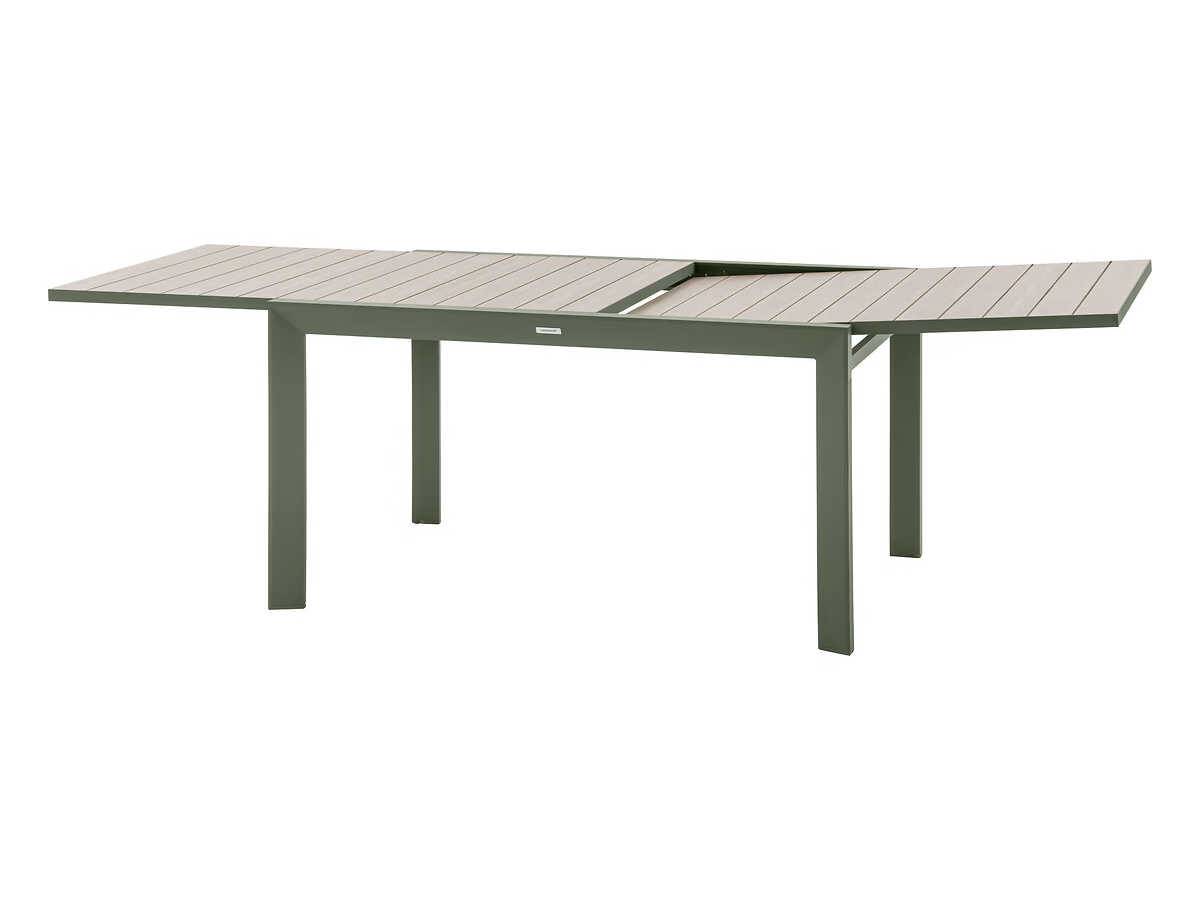 Hesperide - Table de jardin rectangulaire extensible coulissante Evasion Lin/Vert Laurier 8/10 places + 10 fauteuils - Hespéride - Image 5