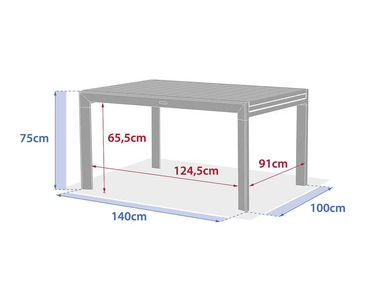 Hesperide - Table de jardin rectangulaire extensible coulissante Evasion Lin/Vert Laurier 8/10 places + 10 fauteuils - Hespéride - Image 8