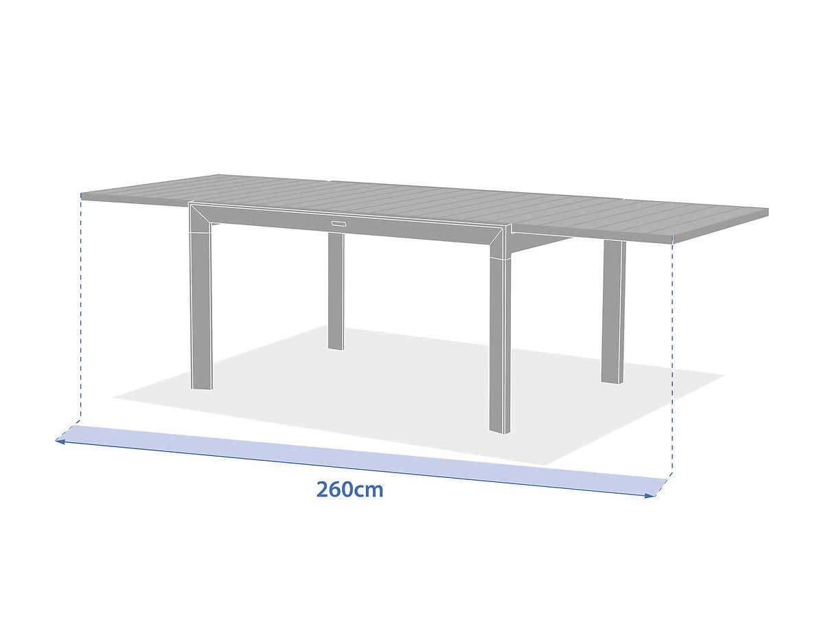 Hesperide - Table de jardin rectangulaire extensible coulissante Evasion Lin/Vert Laurier 8/10 places + 10 fauteuils - Hespéride - Image 7