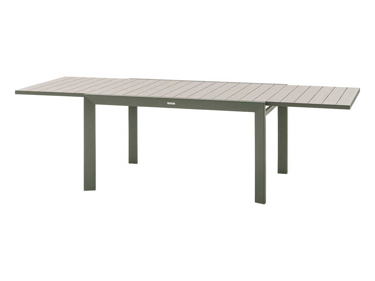 Hesperide - Table de jardin rectangulaire extensible coulissante Evasion Lin/Vert Laurier 8/10 places + 10 fauteuils - Hespéride - Image 3