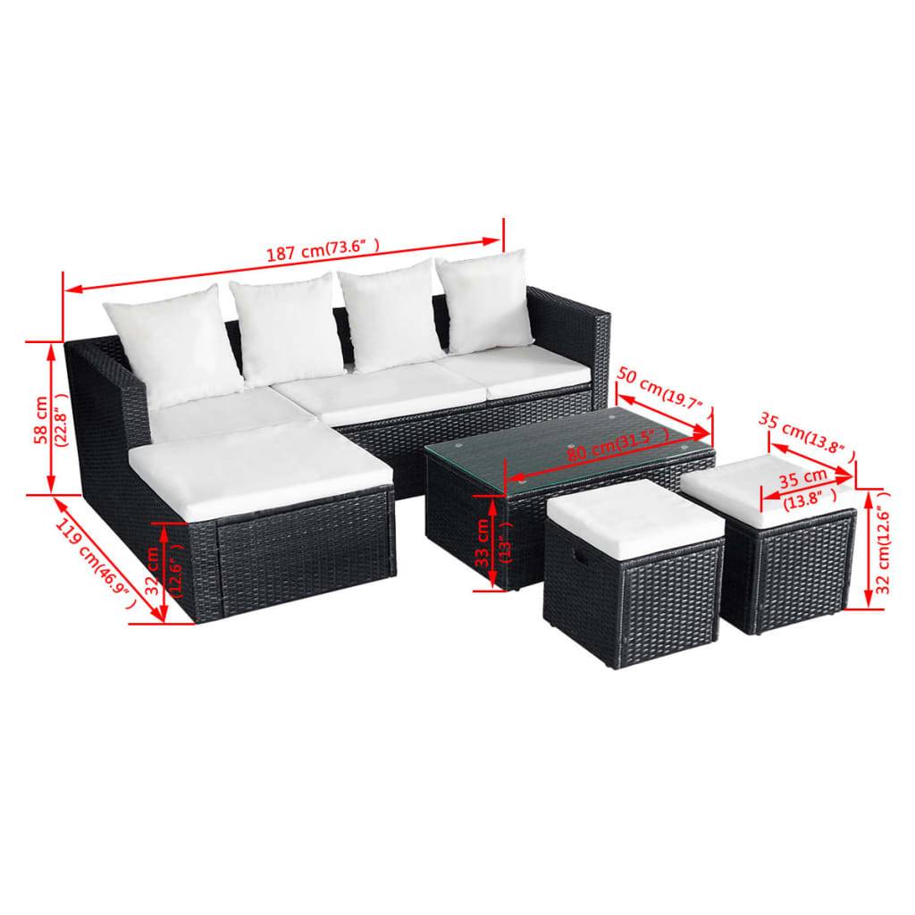 Vidaxl - Salon de jardin 4 pcs avec coussins Résine tressée Noir vidaXL 42586 - Image 3