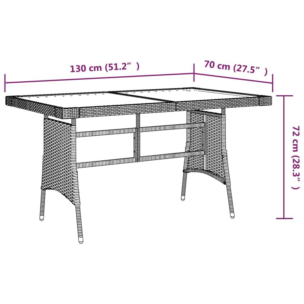 ComfortXL - Table de Jardin Noire 130x70cm, Plateau en Bois d'Acacia et Structure en Résine Tressée – ComfortXL Outdoor Living - Image 4