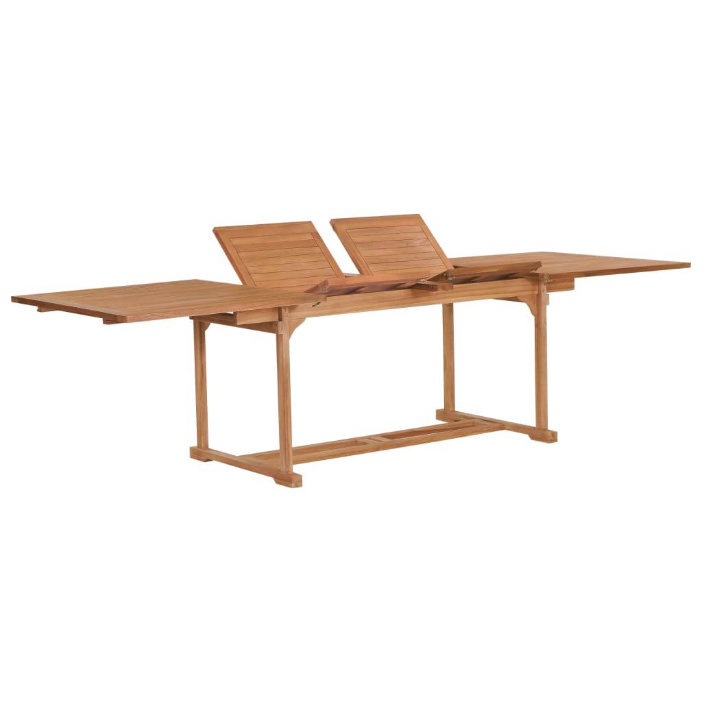 Salon de jardin meuble d'extérieur ensemble de mobilier 9 pièces bois de teck massif - Image 2
