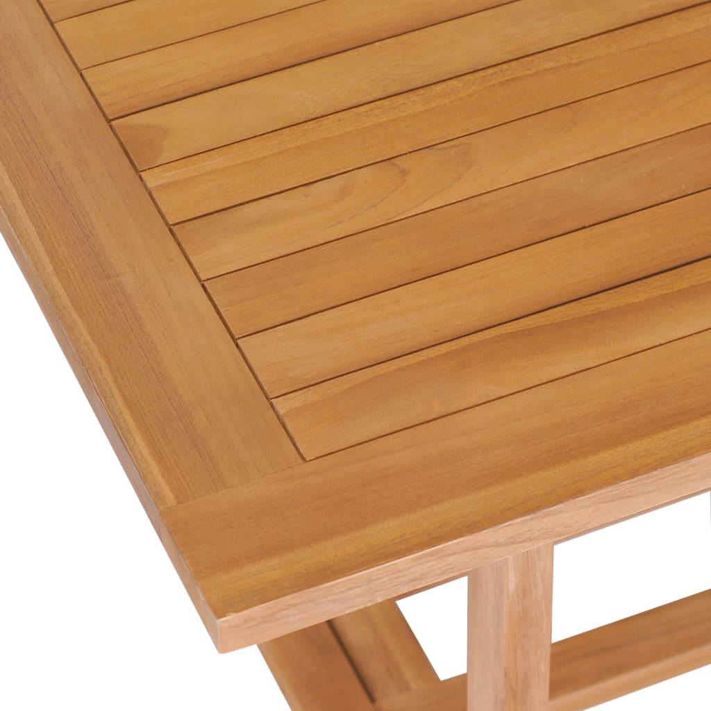 Salon de jardin meuble d'extérieur ensemble de mobilier 9 pièces bois de teck massif - Image 5