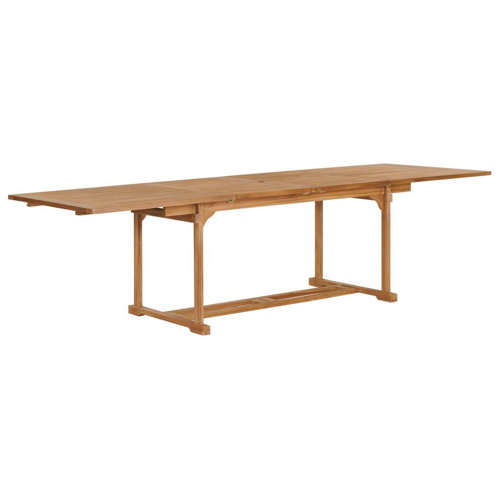 Salon de jardin meuble d'extérieur ensemble de mobilier 9 pièces bois de teck massif - Image 4