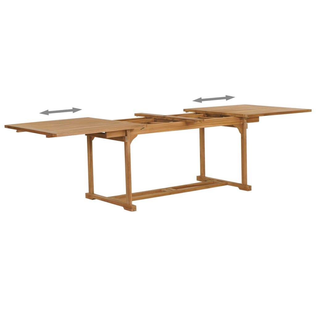 Salon de jardin meuble d'extérieur ensemble de mobilier 9 pièces bois de teck massif - Image 3