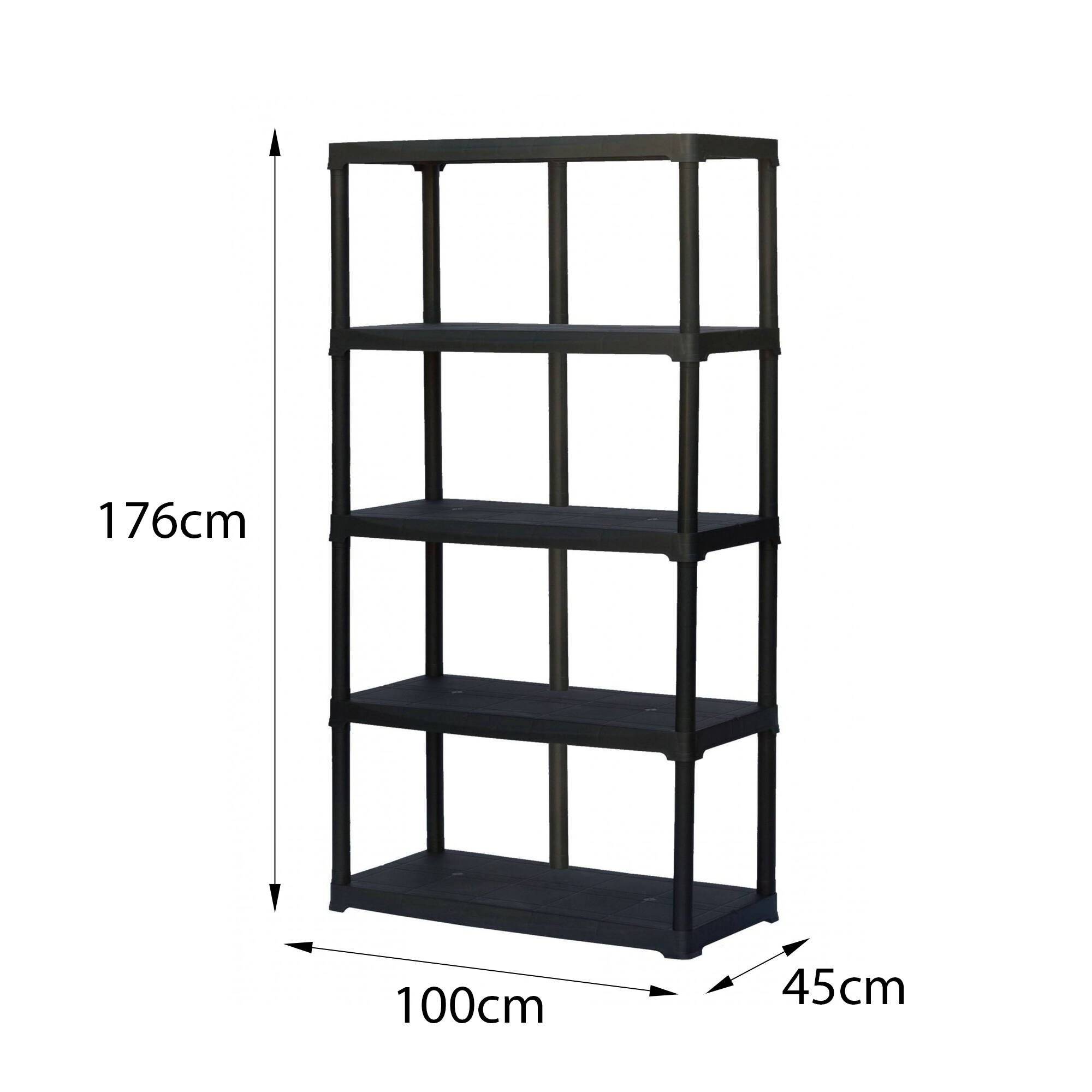 Dmora - Armoire d'extérieur Dammendol, Etagère d'extérieur, Armoire de balcon polyvalente, Armoire d'extérieur, Anthracite, 100x40h176 cm - Dmora - Imagen 3