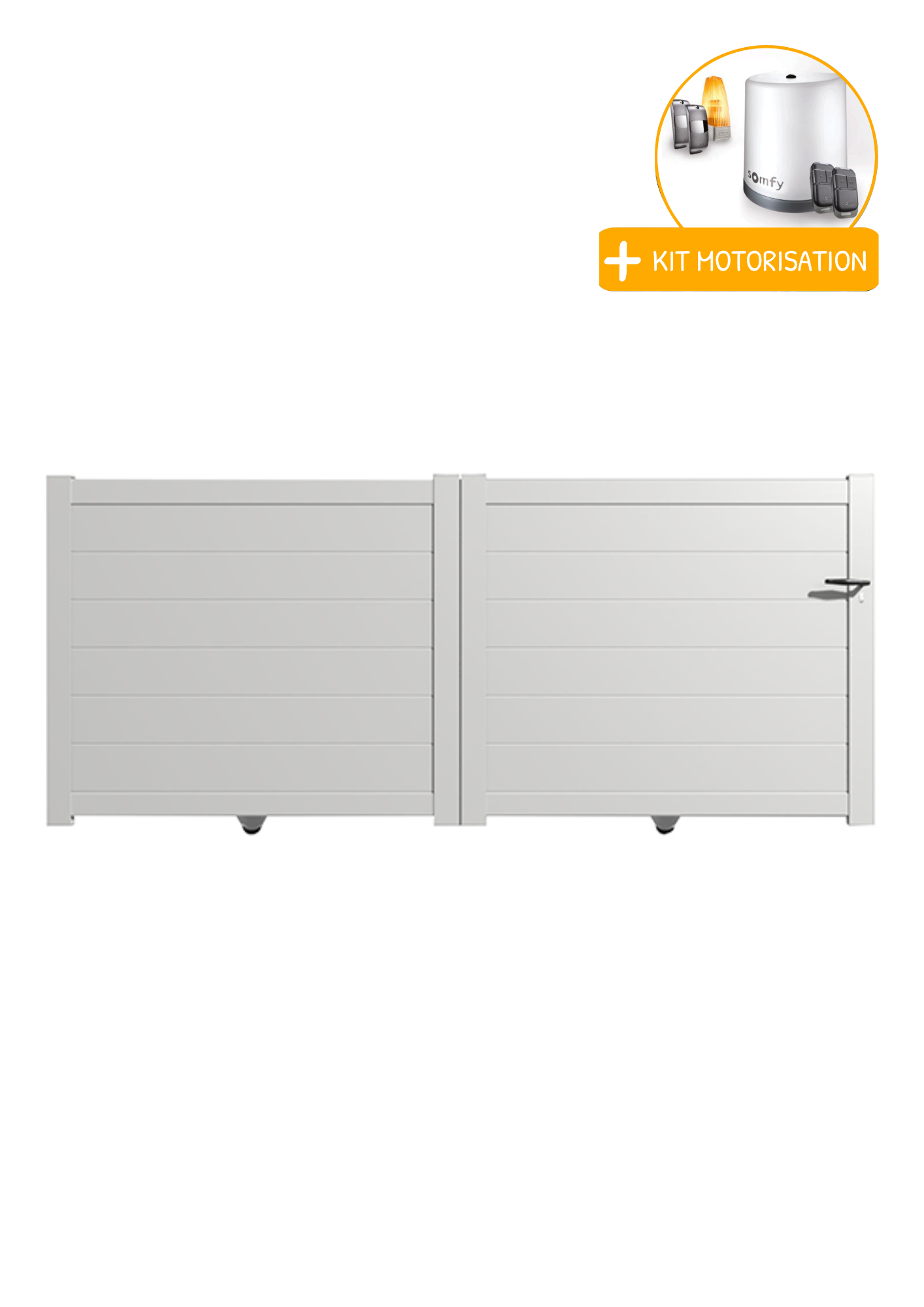 Portail Packit - Portail alu coulissant plein en kit +MOT dim. L.3000 (entre piliers) X H.1500 mm  Blanc (RAL 9010)