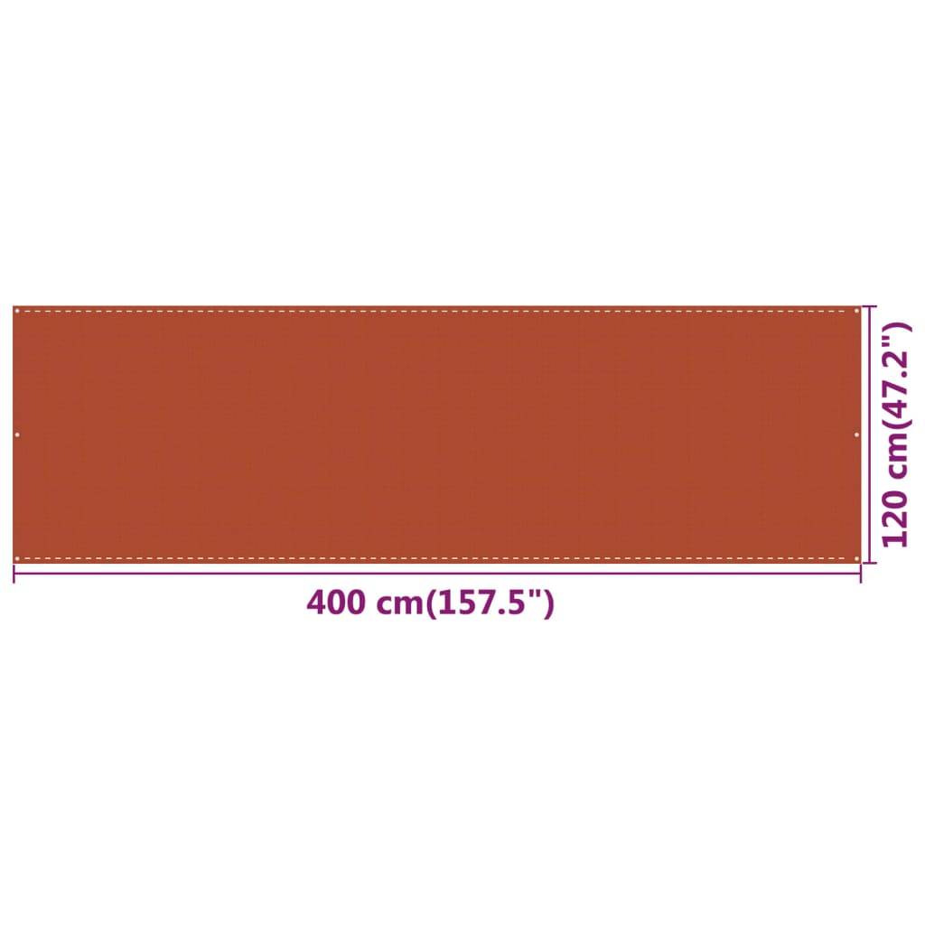 Helloshop26 - Écran de balcon brise pare vue protection confidentialité orange 120 x 400 cm PEHD - Imagen 5