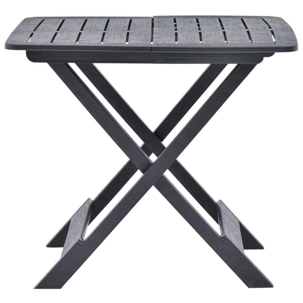 Vidaxl - Table pliable de jardin Anthracite 79x72x70 cm Plastique vidaXL 48792 - Imagen 2