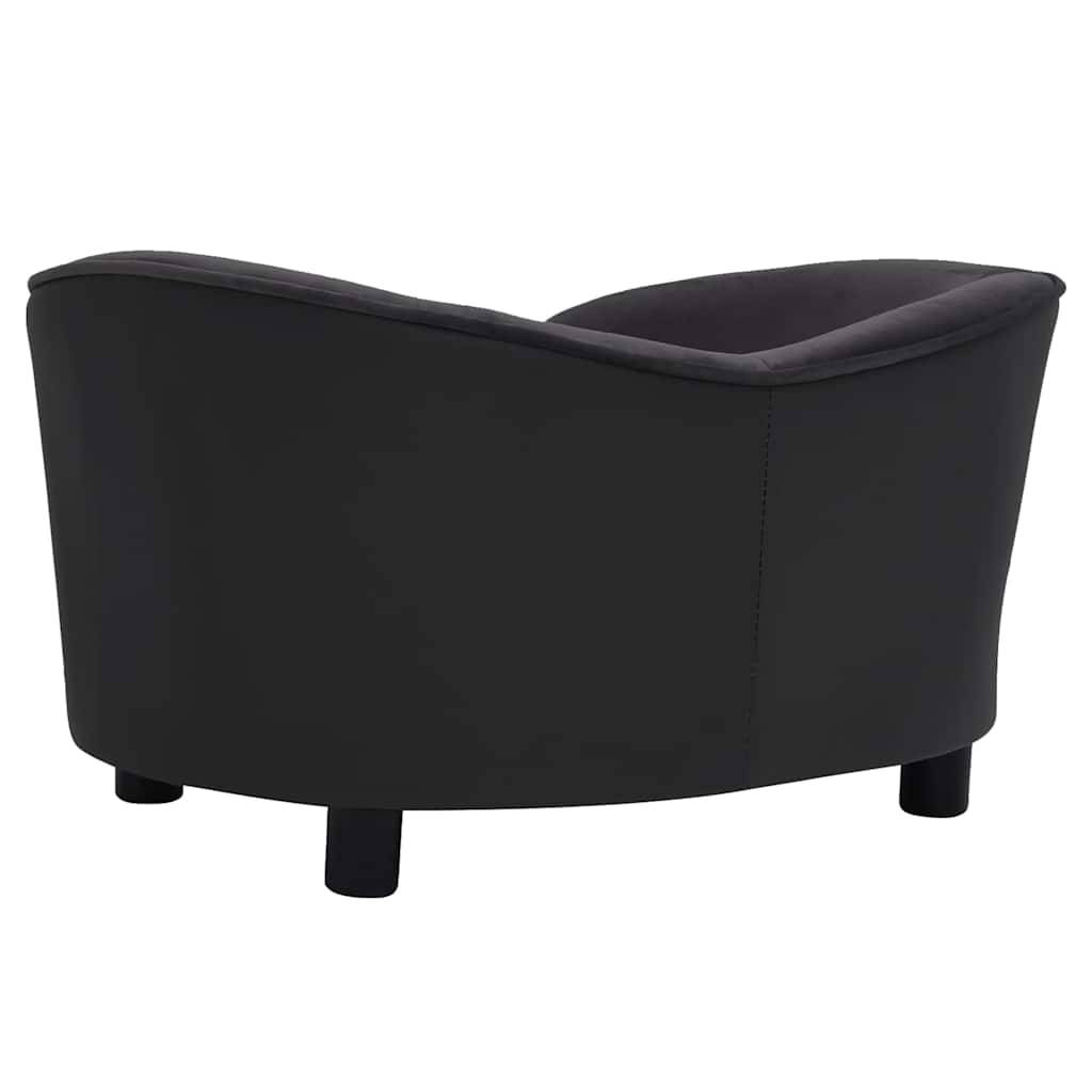 Vidaxl - Canapé pour chien Noir 69x49x40 cm Peluche et similicuir vidaXL 171032 - Imagen 4