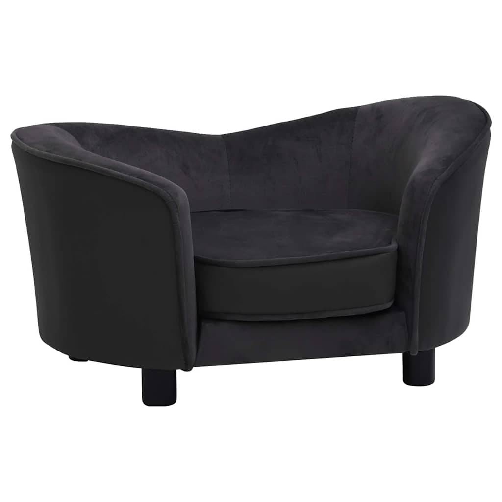 Vidaxl - Canapé pour chien Noir 69x49x40 cm Peluche et similicuir vidaXL 171032 - Imagen 1