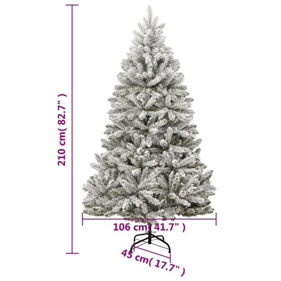 ComfortXL - Sapin de Noël artificiel floqué PVC installation facile pour intérieur Blanc 210 cm – ComfortXL Outdoor Living - Image 9