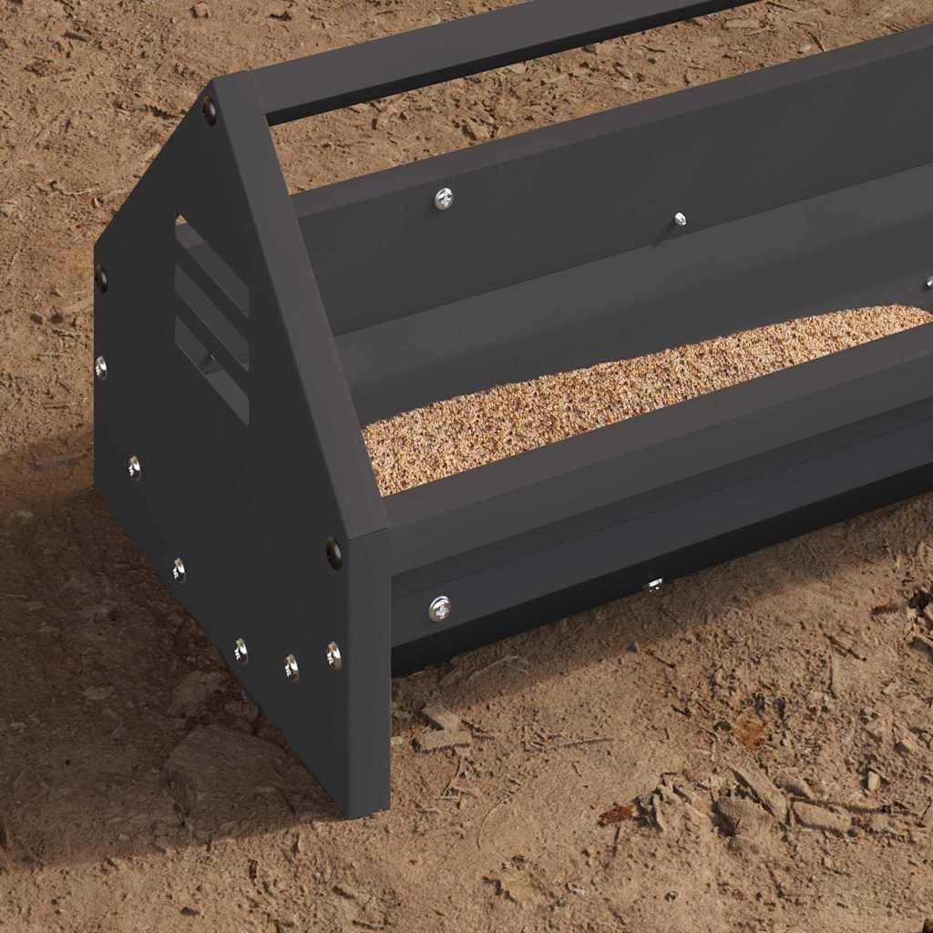 Auge Poule Acier Jardin Bac Nourrissage Anti-Gaspillage Noir - ComfortXL Outdoor Living - Image 4