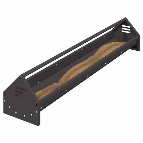 Auge Poule Acier Jardin Bac Nourrissage Anti-Gaspillage Noir - ComfortXL Outdoor Living - Image 3