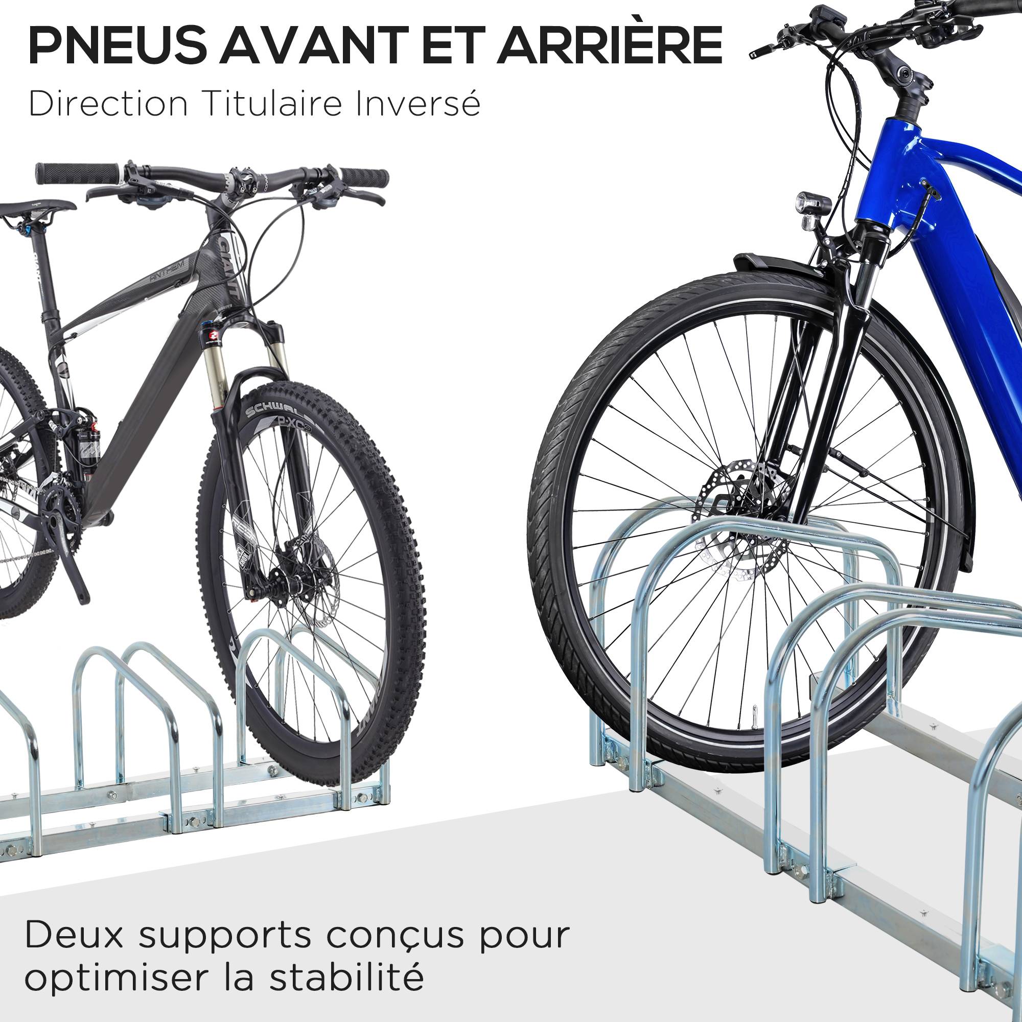 Râtelier pour 6 vélos acier argent 179 x 33 x 27 cm - PANGIVO - Image 8