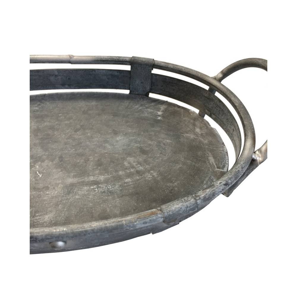 Set de 3 plateaux en métal gris L.47-40-31 cm Chemin de campagne - Imagen 5