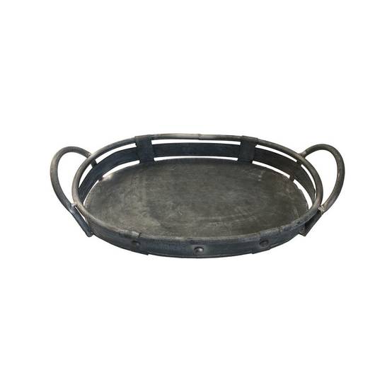 Set de 3 plateaux en métal gris L.47-40-31 cm Chemin de campagne - Image 3