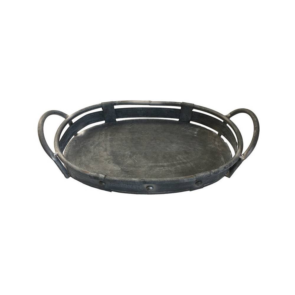 Set de 3 plateaux en métal gris L.47-40-31 cm Chemin de campagne - Imagen 3